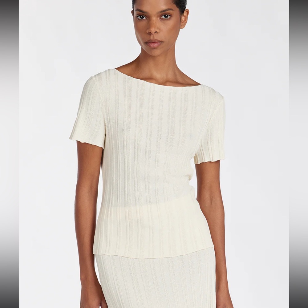 NWT DISSH Sylvia Cream Cap Sleeve Top